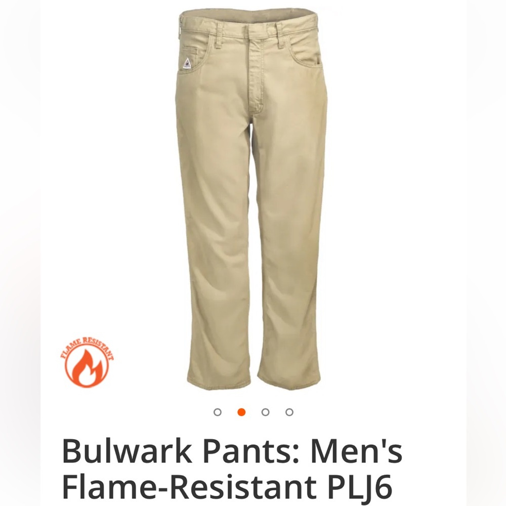 Bulwark FR men’s 32” x 32” fire retardant workwear cargo Men's Khaki Cargo Pants